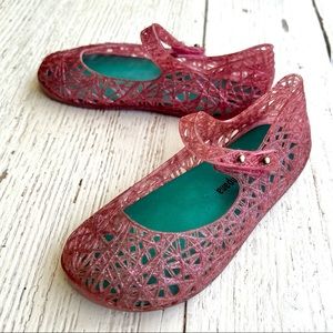 Mini Melissa Campana zig zag pink kids shoes size 10 (eur 27)